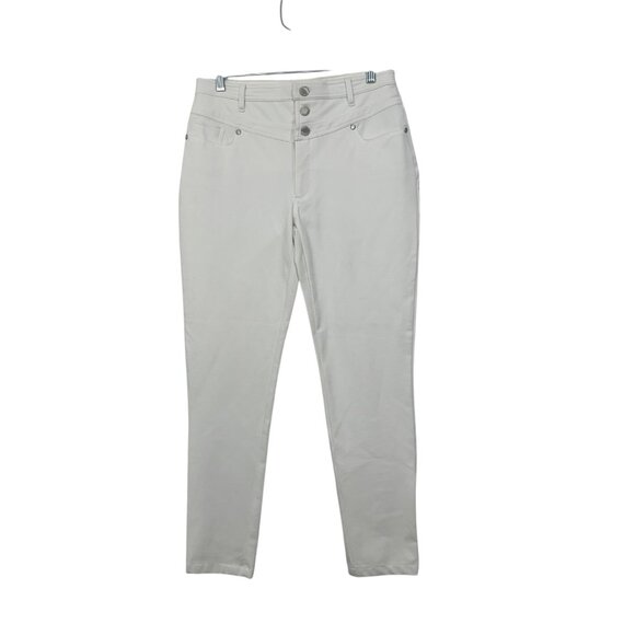 Karl Lagerfeld Paris Womens Slim Fit 3 Buttons High-Waisted White Pants Size 8 - Picture 1 of 12